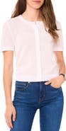 Halogen® Short Sleeve Button-Up Sweater