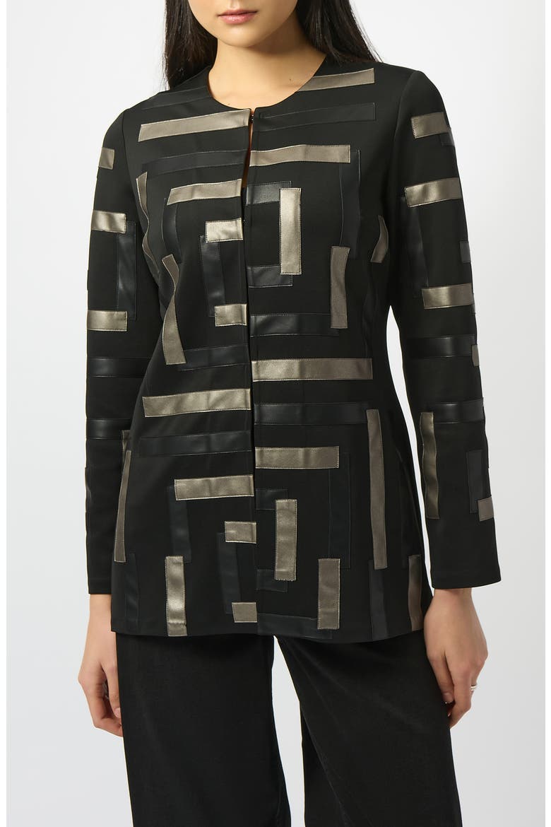 Geometric Scuba Jacket, Main, color, BLACK/ MULTI