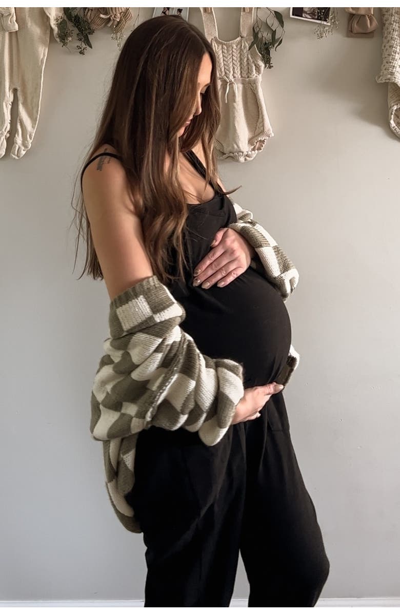 PinkBlush Knit Front Pocket Overall, Alternate, color, 