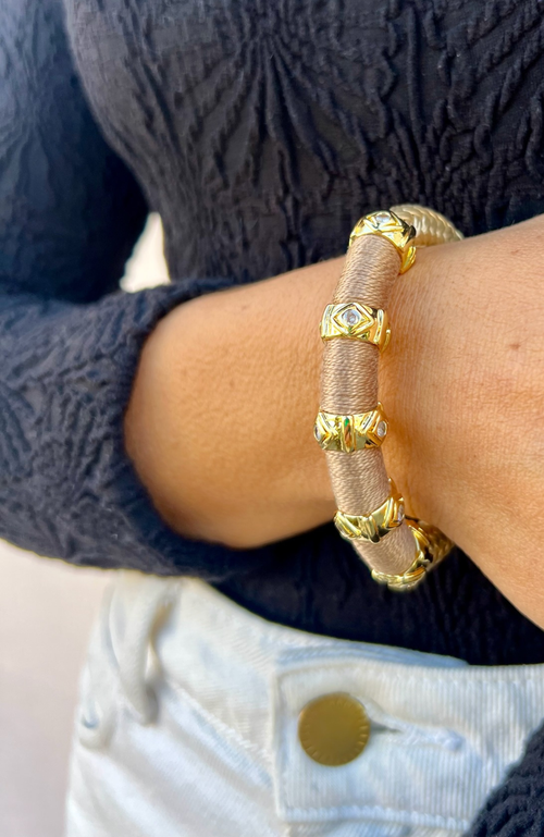 Holst + Lee Holst+lee Evil Eye Colorblock Bracelet In Gold