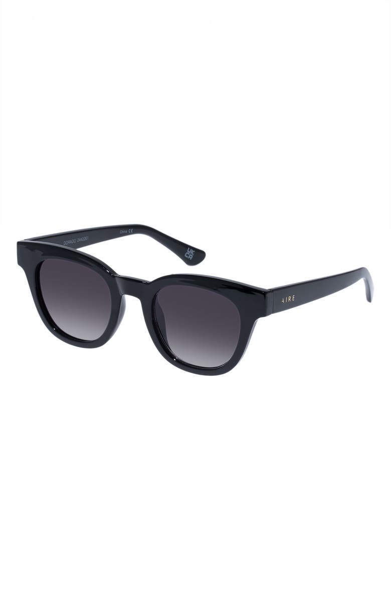 AIRE 50mm Dorado D-Frame Sunglasses, Alternate, color, Black