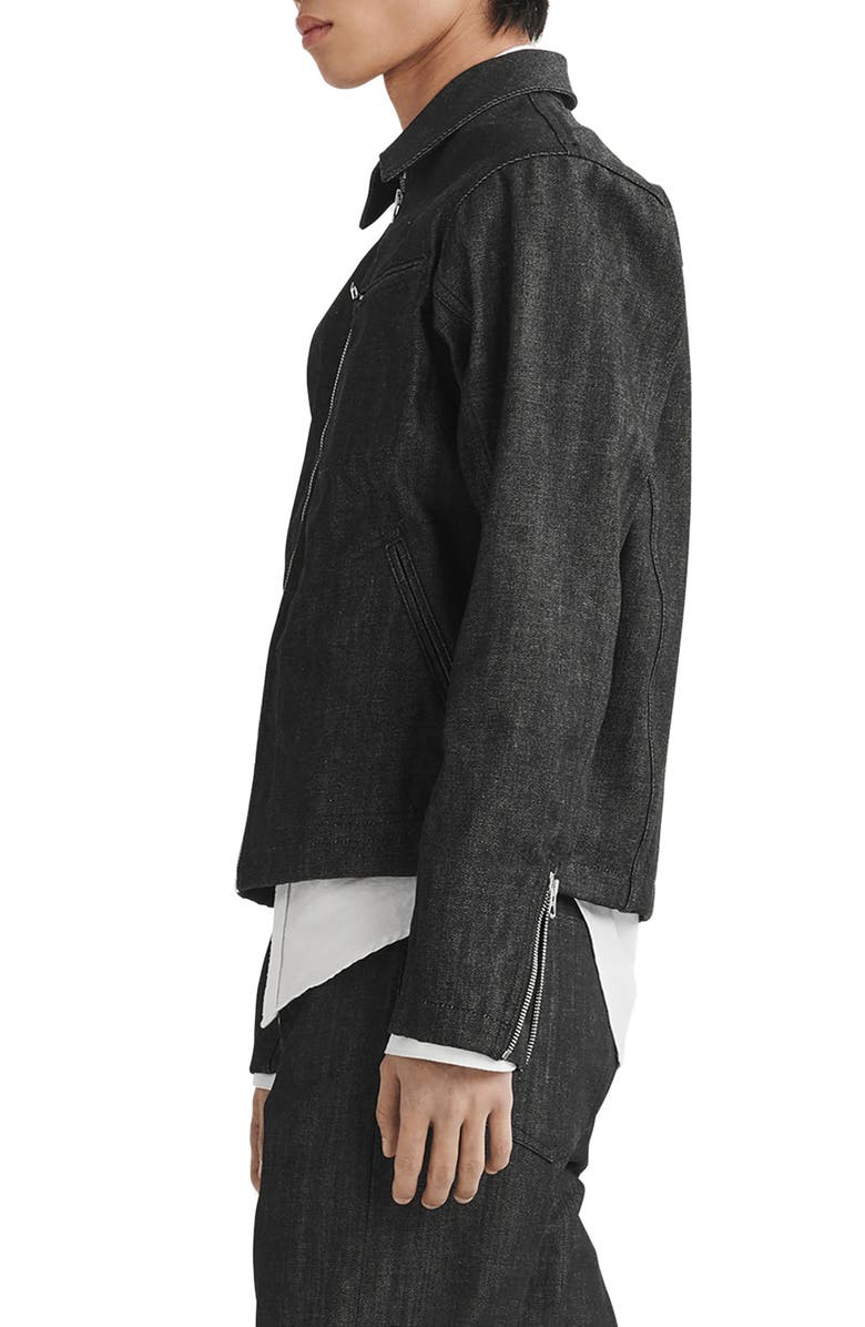 rag & bone Alex Zip Raw Denim Jacket, Alternate, color, 
