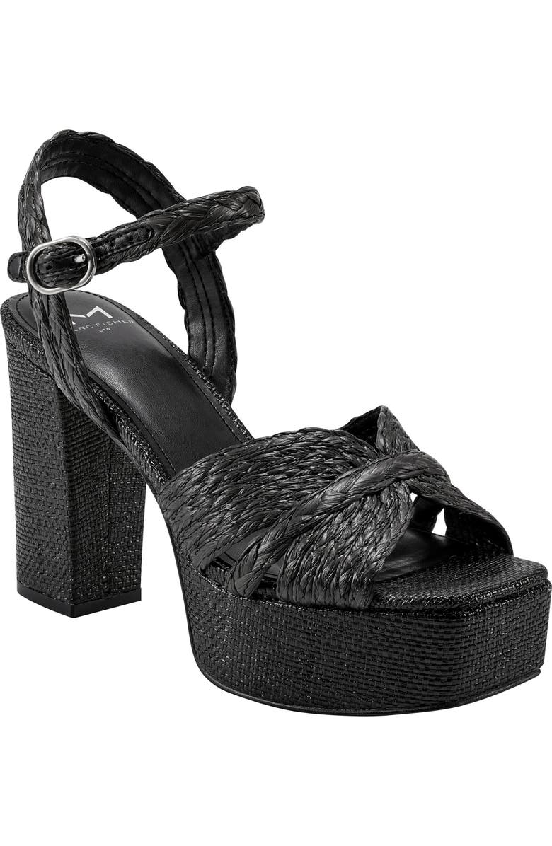 Marc Fisher LTD Chela Platform Raffia Sandal, Main, color,