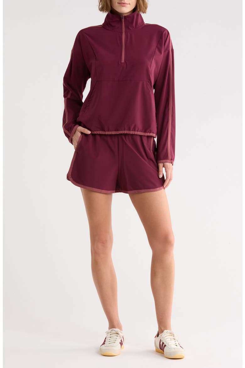 Dayton Sweatshirt & Shorts Set, Main, color, WINDSOR WINE/ WILD GINGER