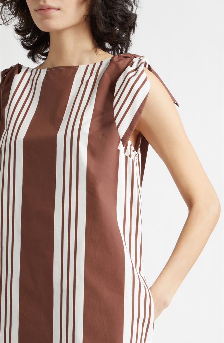POSSE Rosie Variegated Stripe Cotton Minidress, Alternate, color, Choc Stripe