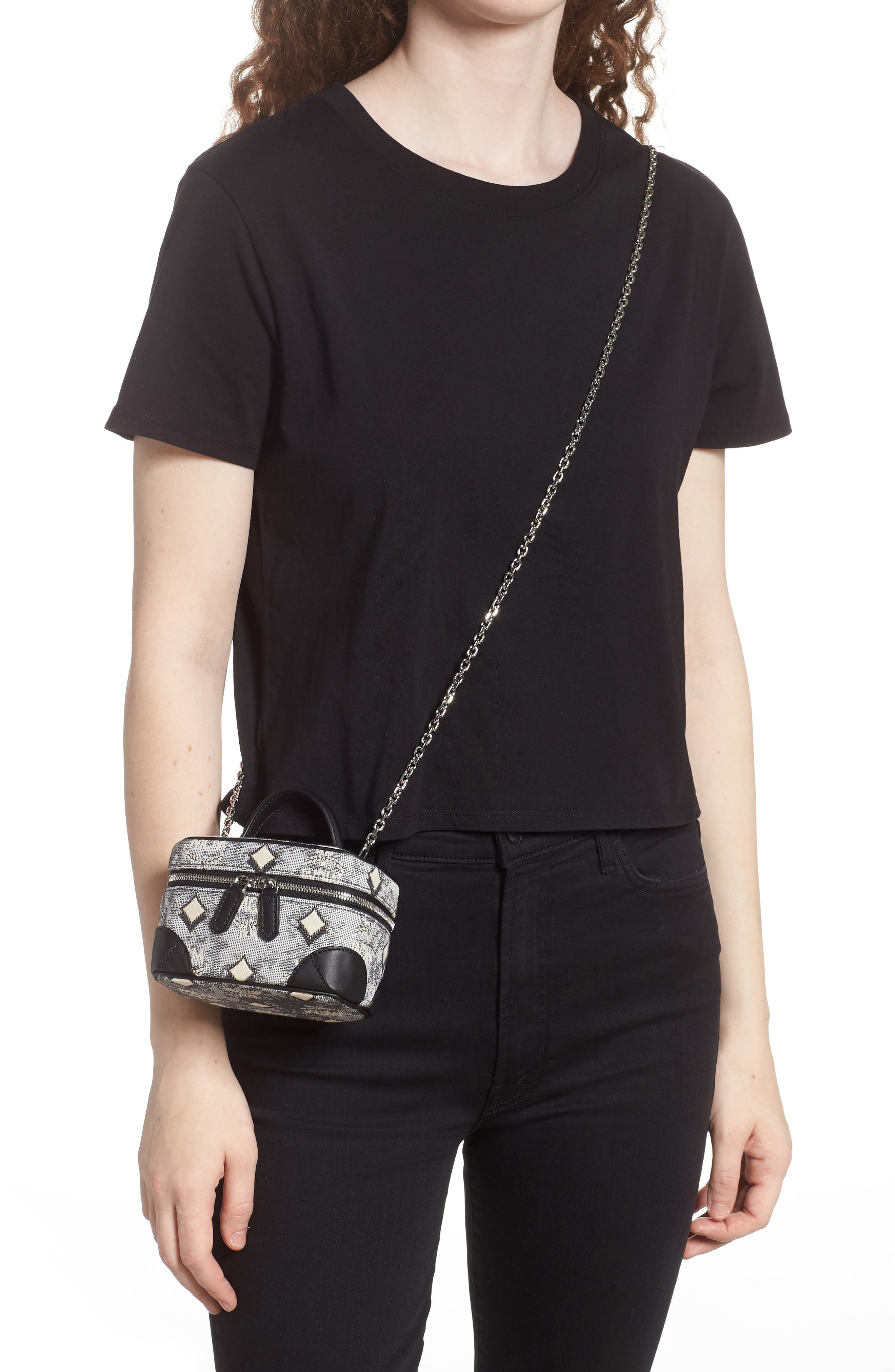 MCM Vintage Jacquard Crossbody, Alternate, color, 