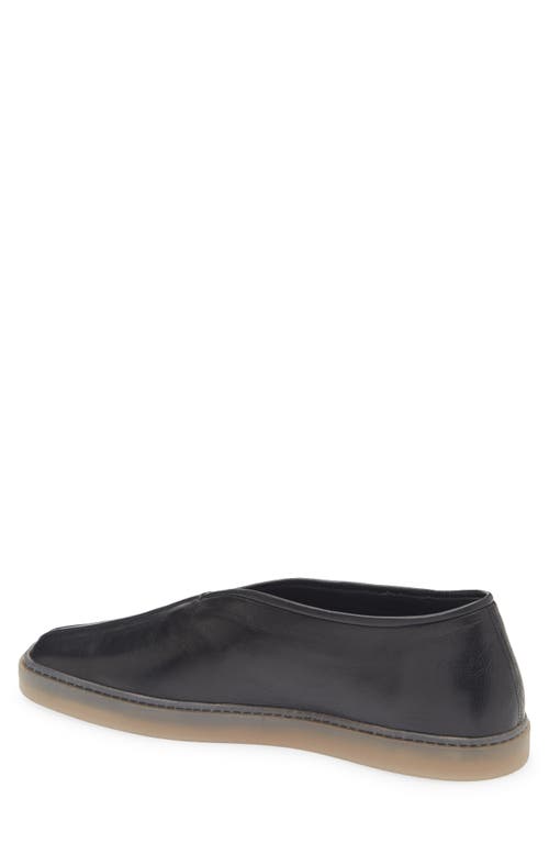 Lemaire Leather Low-top Sneakers In Black Bk999