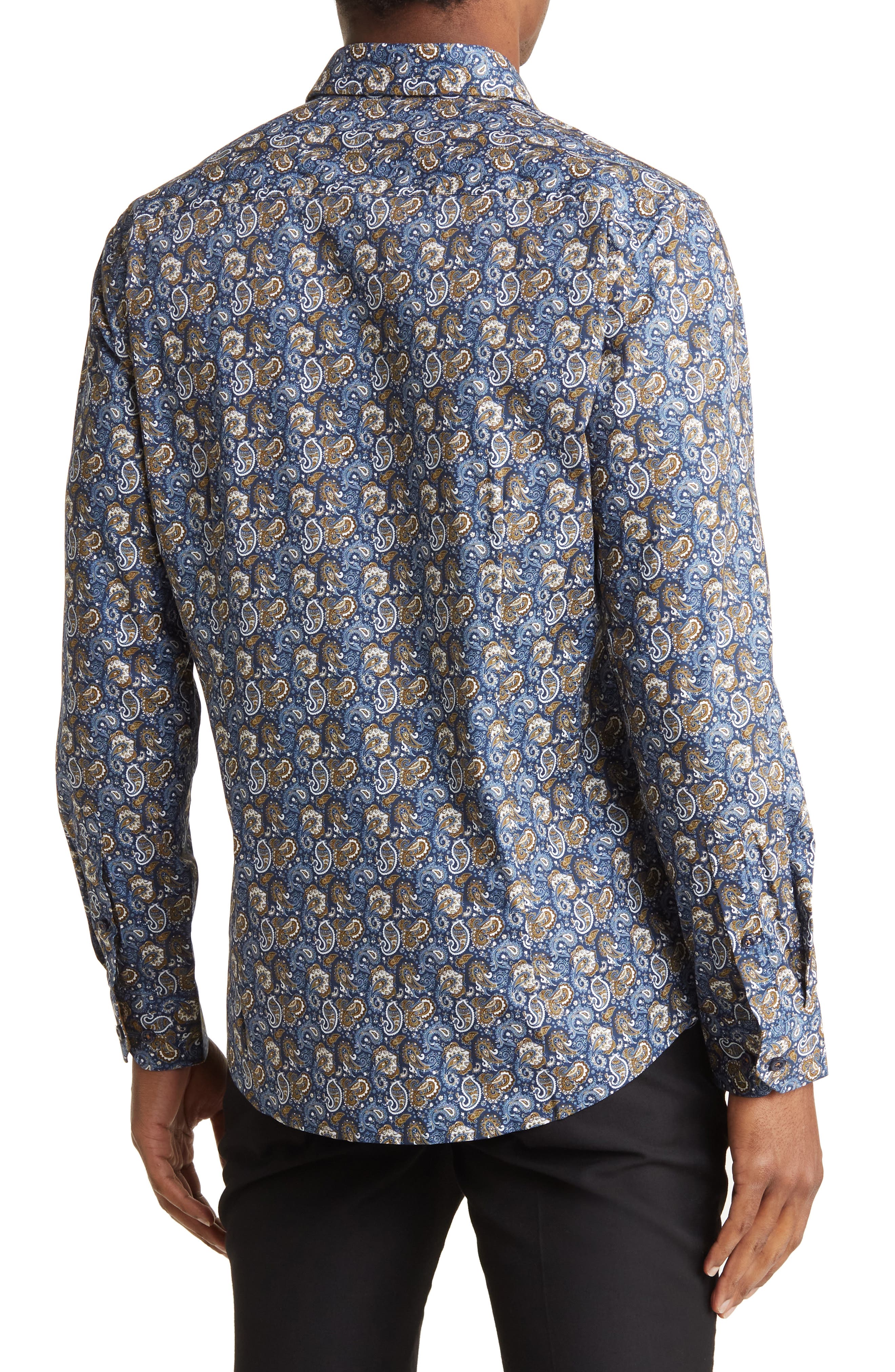 SOUL OF LONDON Paisley Stretch Woven Button-Up Shirt (Men) | Nordstromrack