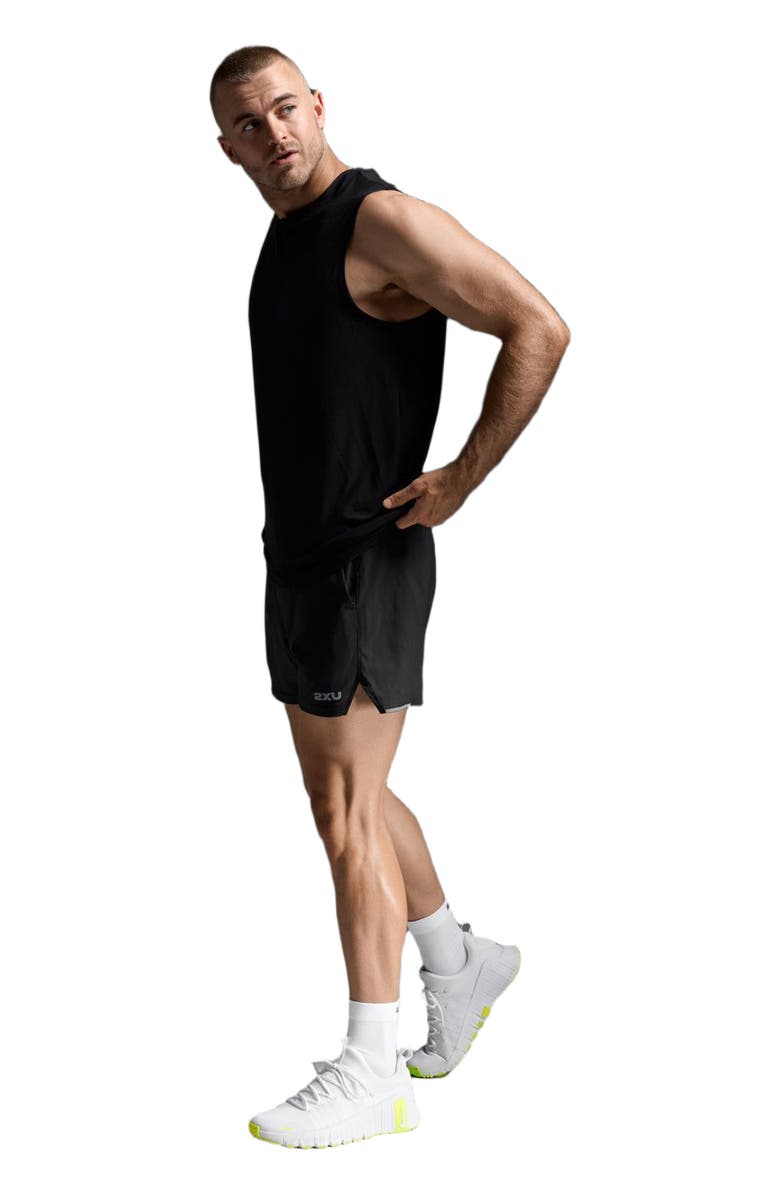2XU Mens Signature Tank, Alternate, color, Black/Black