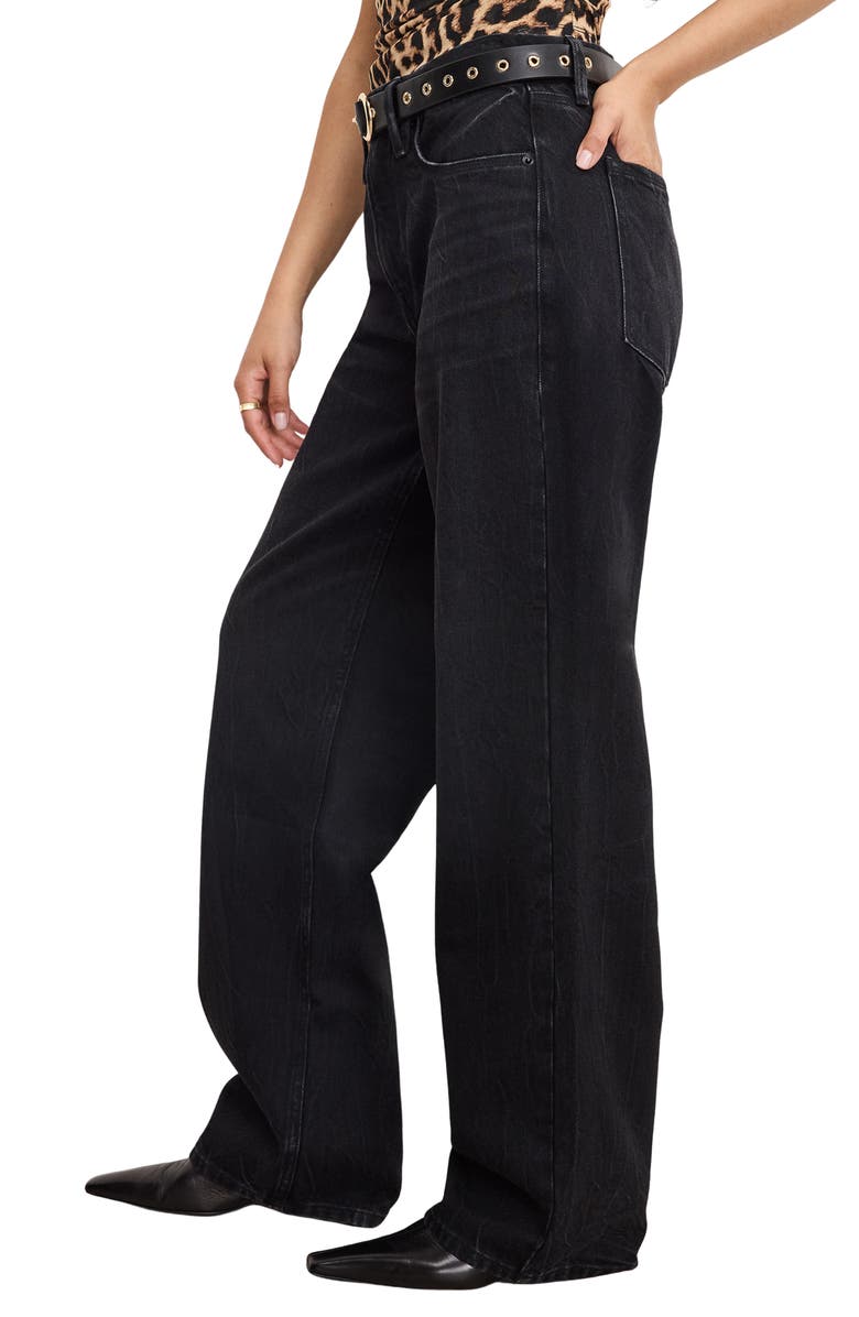 Good American Good Petite '90s Relaxed Jeans, Alternate, color, Black406