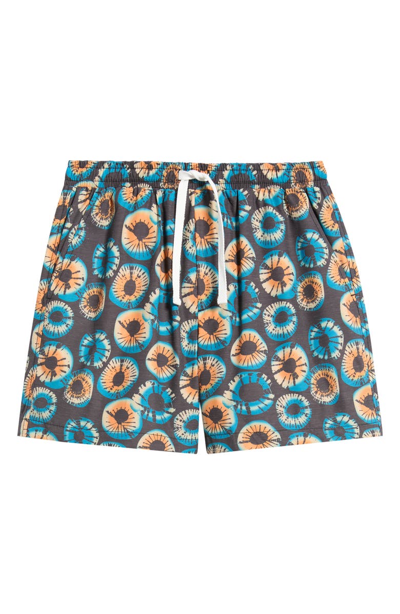 RIZORT Eye Print Drawstring Cotton Blend Shorts, Main, color, Blue