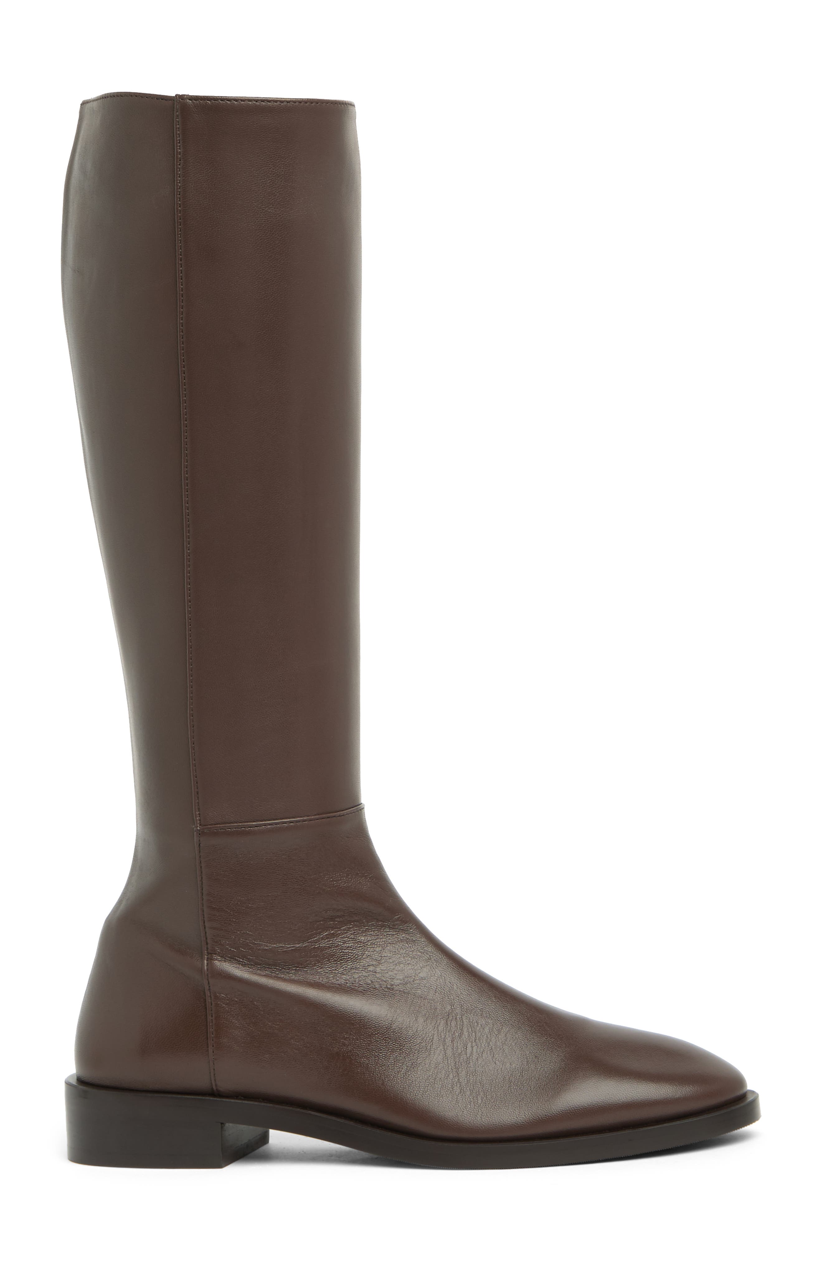 Stuart Weitzman Keelan Zip Leather Boot, Alternate, color, Walnut