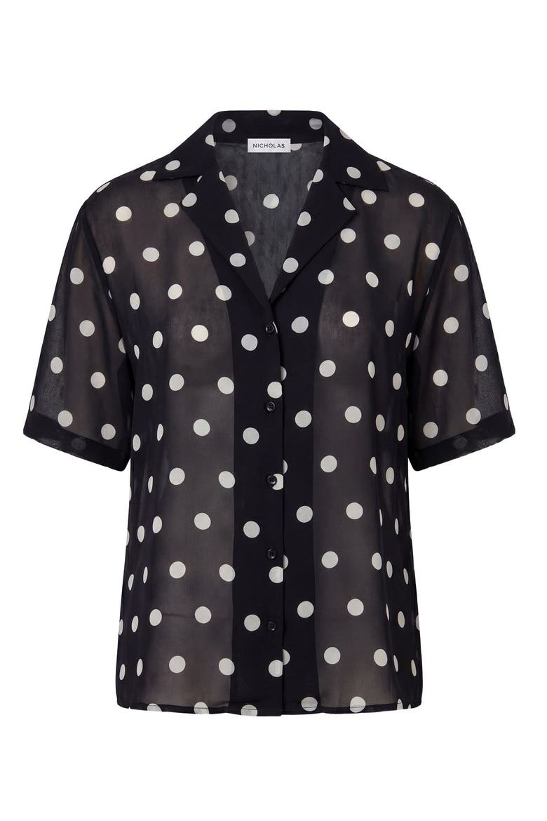 Sonora Shirt, Alternate, color, Black / Ivory Polka Dot