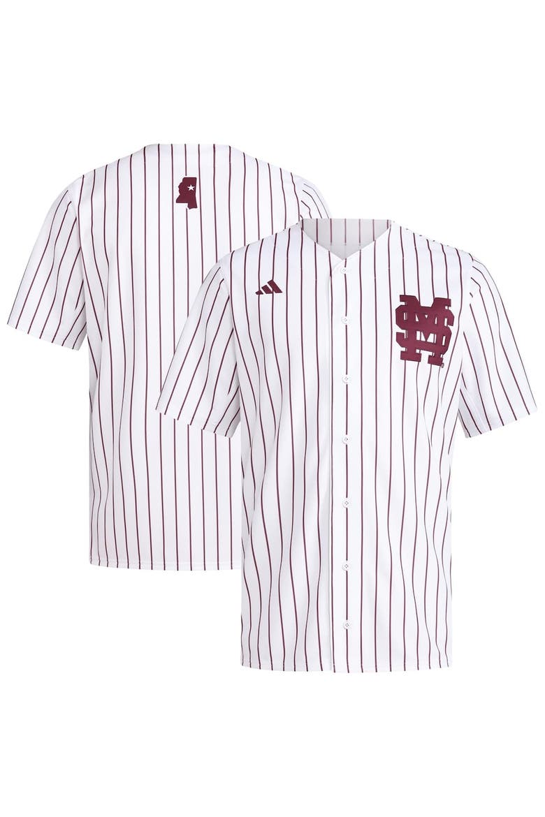 Men's adidas  White Mississippi State Bulldogs Replica Baseball Jersey, Main, color, White