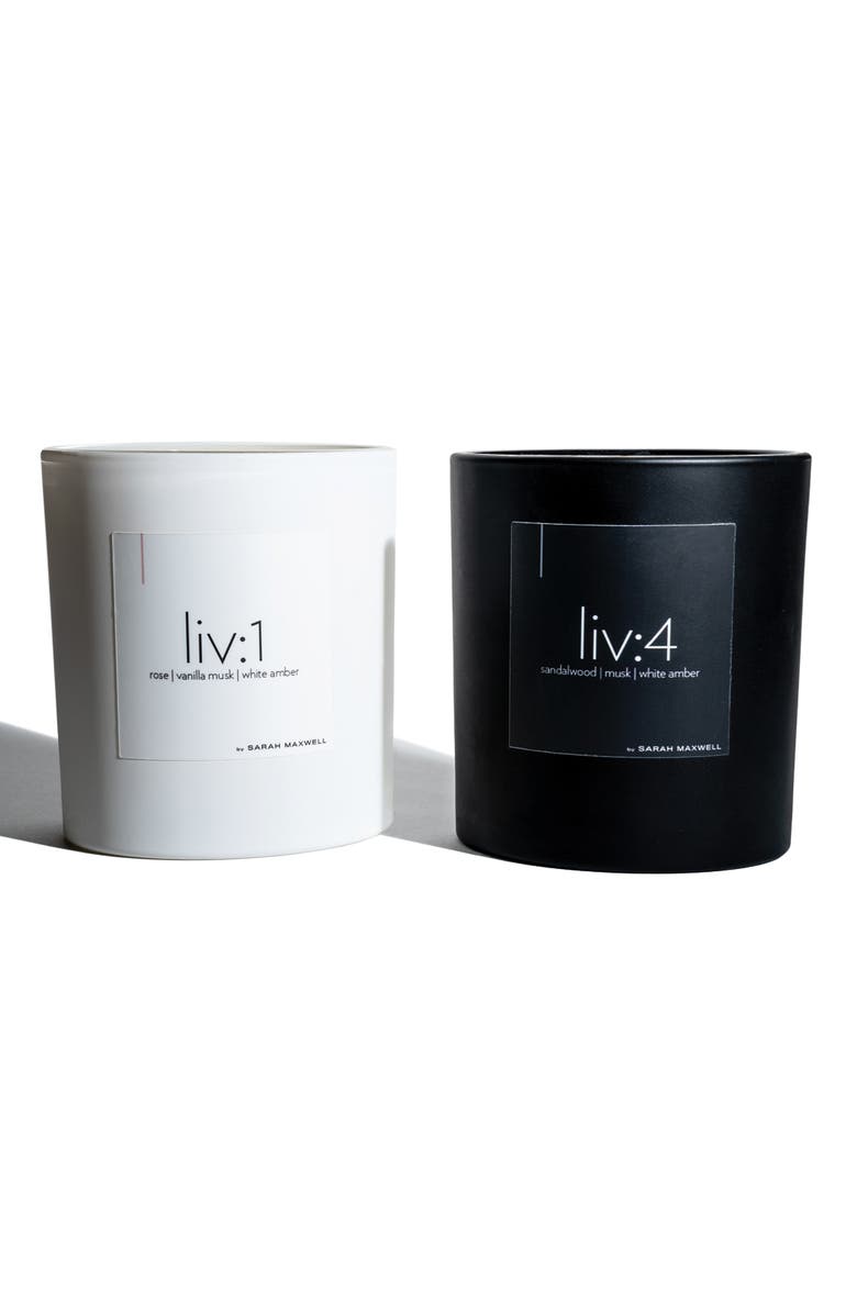 Sarah Maxwell Beauty liv Candle Pairing, Main, color, White, Black