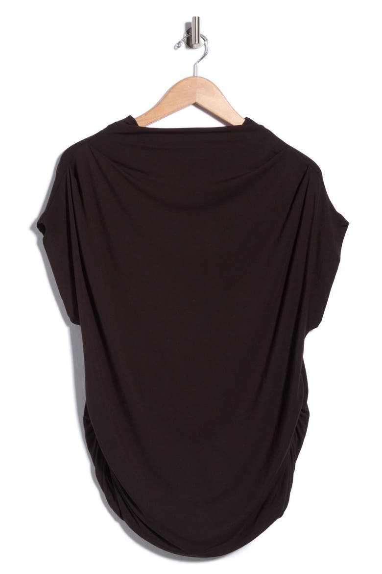 Mock Neck Ruched Modal Tank, Main, color, BLACK