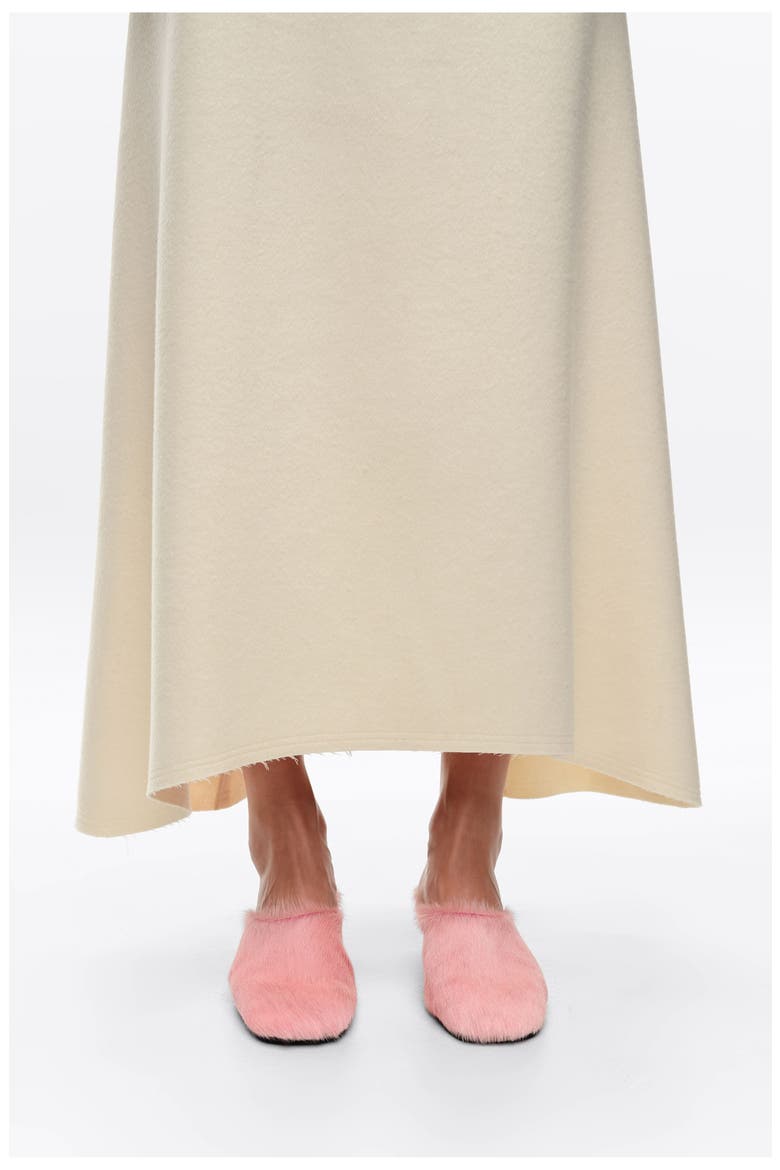 Double-Face Wool A-Line Skirt, Alternate, color, IVORY