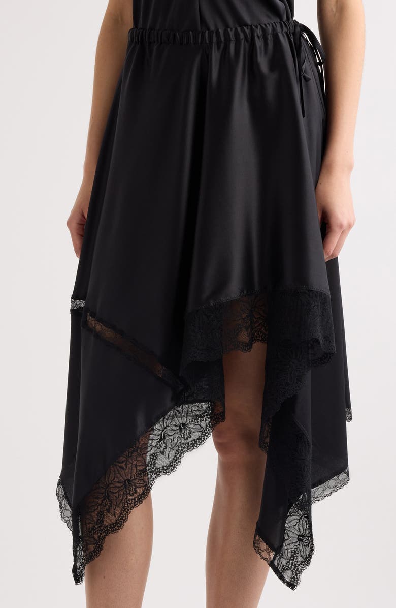 Dries Van Noten Lace Trim Stretch Silk Handkerchief Skirt, Alternate, color, 