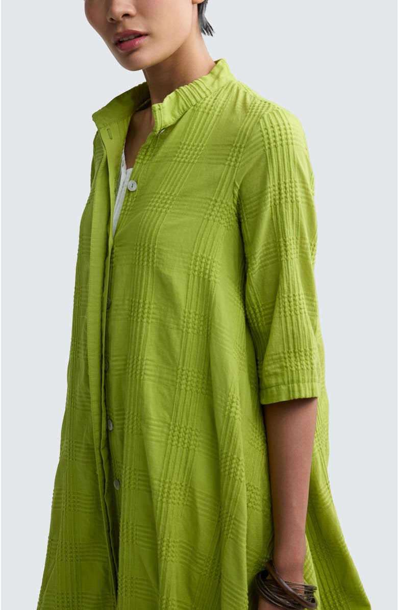 LUUKAA Vela Check-embroidered Shirt Dress, Alternate, color, Lime