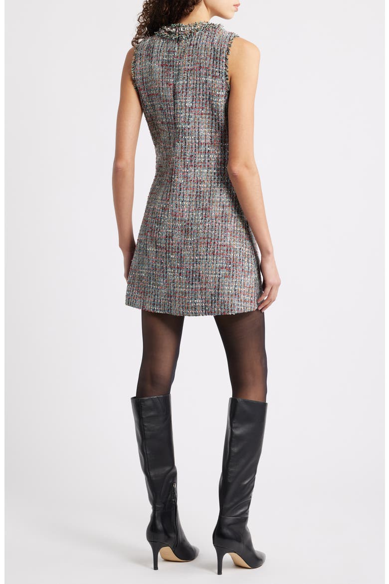 Embellished Tweed Shfit Minidress, Alternate, color, MULTI COLORED TWEED