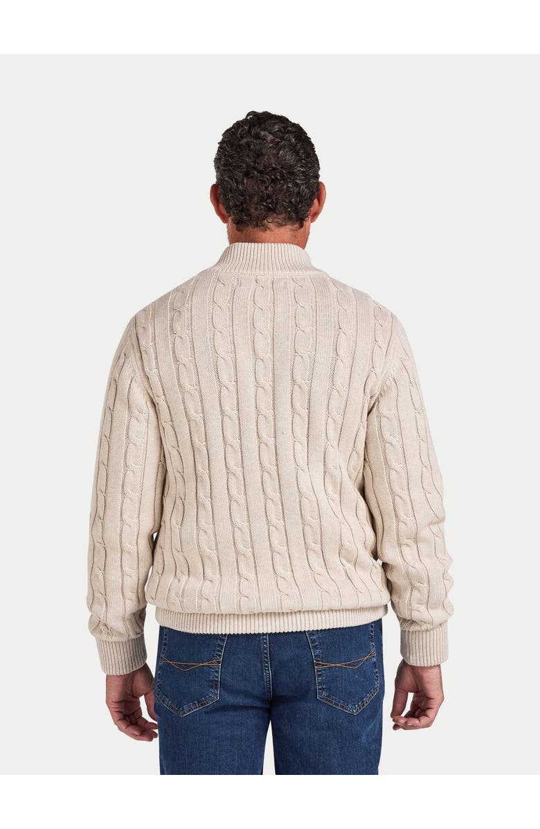Raging Bull Chunky Cable Quarter Zip Knit Jumper, Alternate, color, Oatmeal