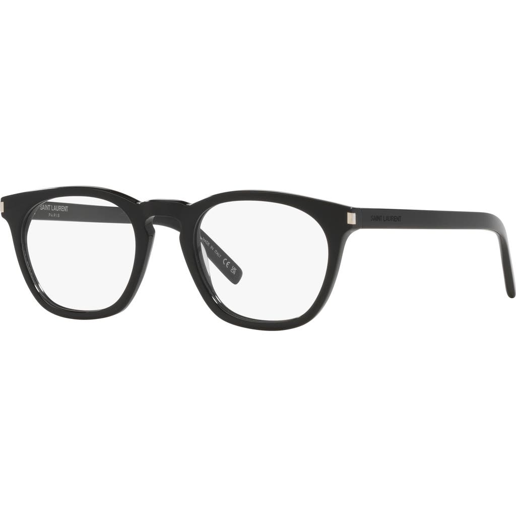 Saint Laurent 50mm Round Optical Glasses In Black