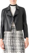 Akris punto Crop Perforated Leather Jacket