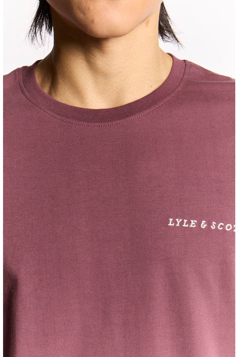 Script Long Sleeve T-shirt, Alternate, color, Dusky Maroon