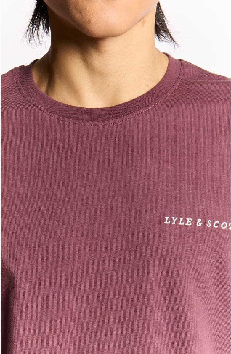 Lyle & Scott Script Long Sleeve T-shirt, Alternate, color, Dusky Maroon