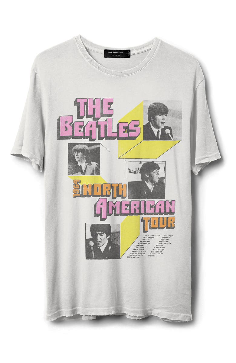 Junk Food The Beatles North American Tour Graphic T-Shirt, Main, color, Vintage White