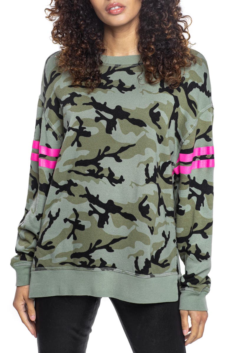 Found Denim Camo Print Cotton Blend Sweatshirt, Main, color,