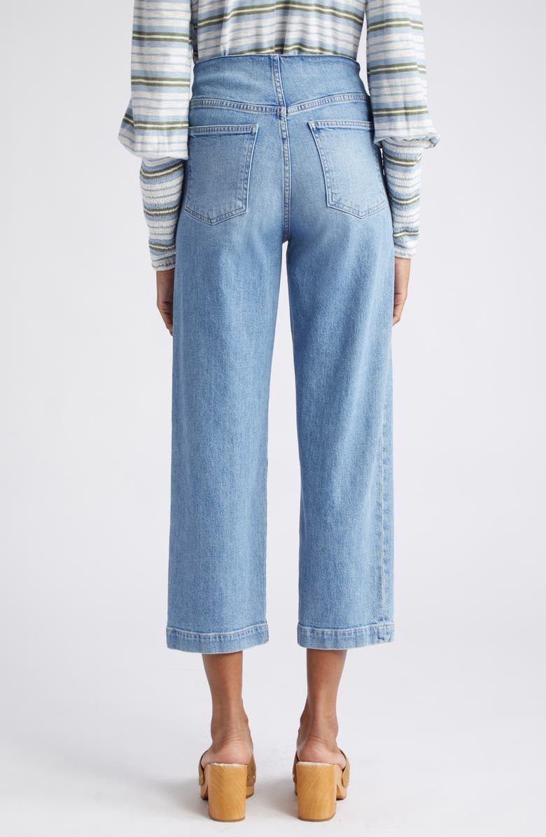 Veronica Beard Crosbie Exposed Button Wide Leg Jeans, Alternate, color, Zephyr