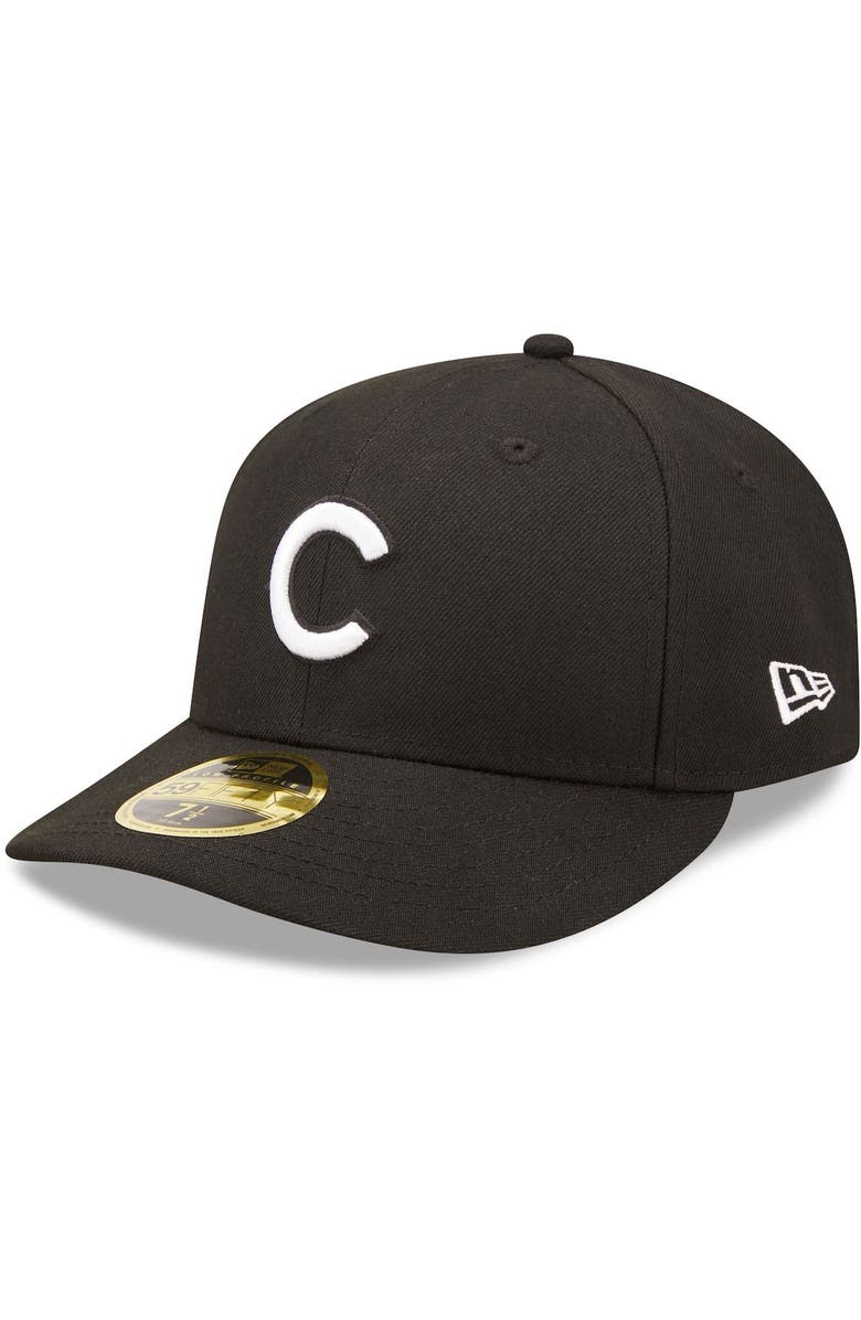 New Era Men's New Era Chicago Cubs Black & White Low Profile 59FIFTY Fitted Hat, Main, color,