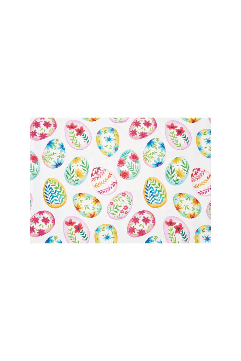 Colorful Easter Egg Charm Spring Placemats Set of 6 Springtime Dining Dinner, 14" x 20", Main, color, White