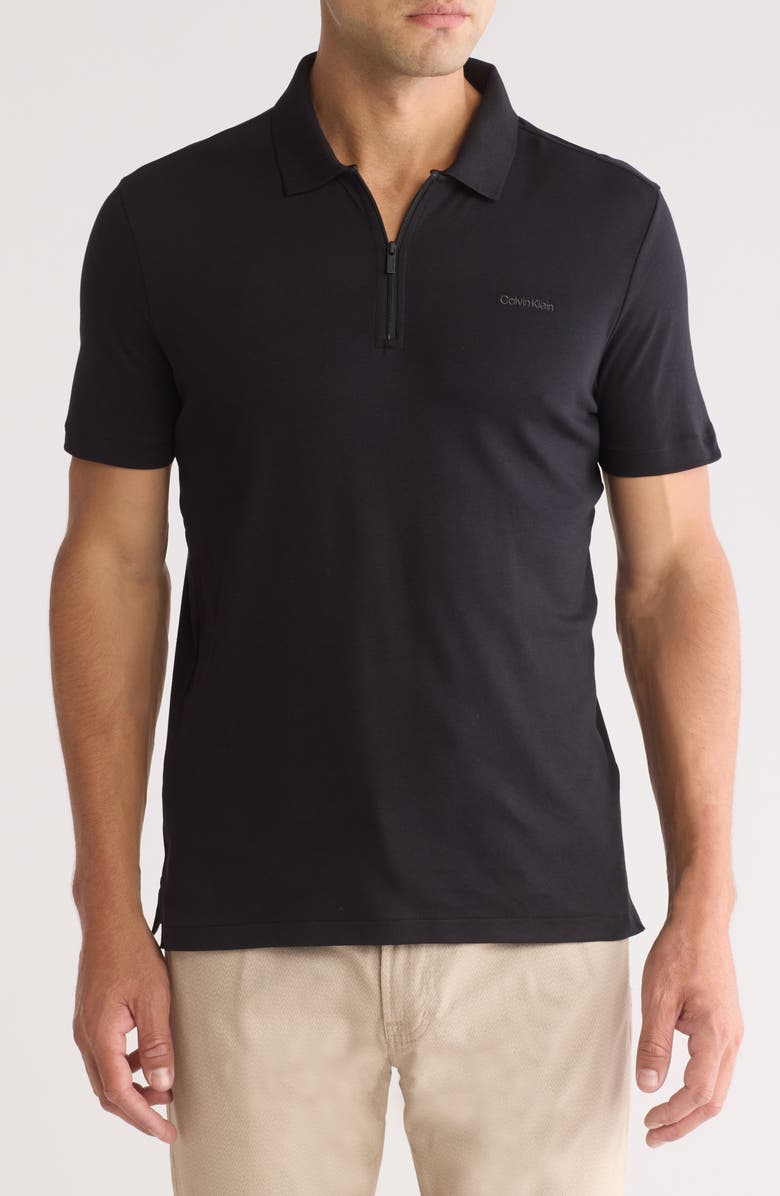 Calvin Klein Short Sleeve Liquid Zip Polo, Main, color,
