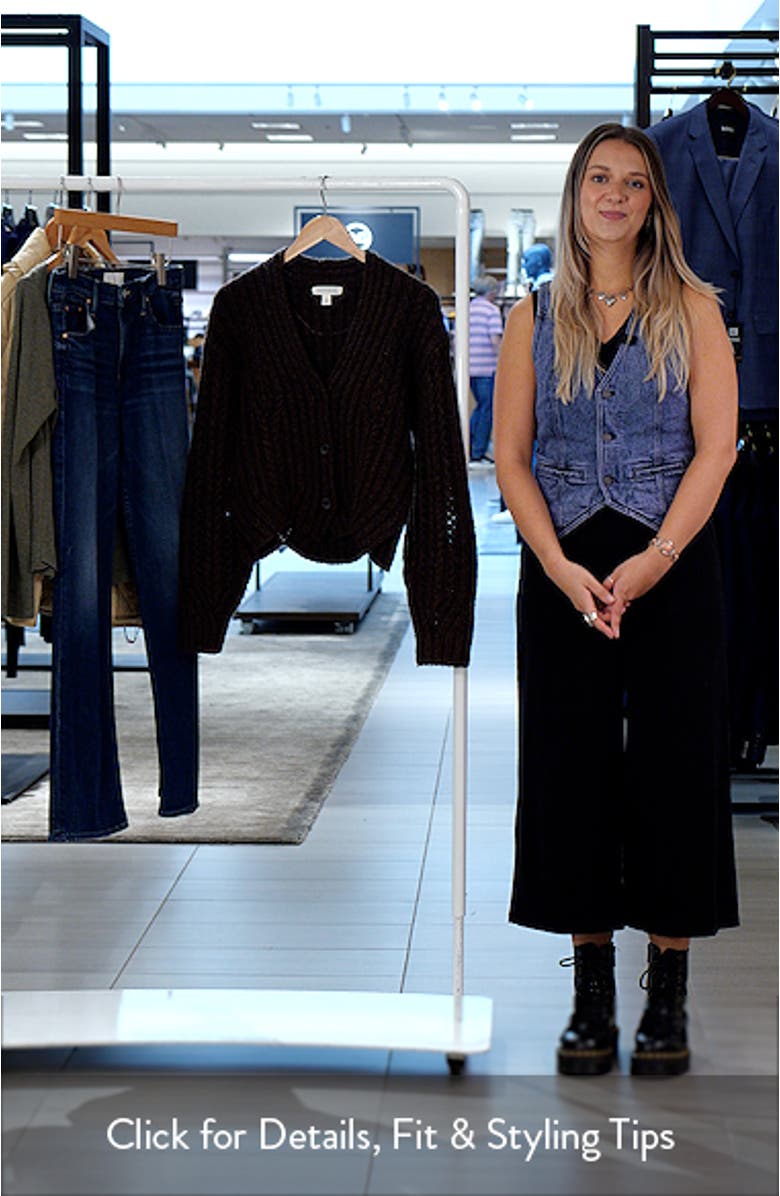 Chevron Hem Cable Cardigan, sales video thumbnail