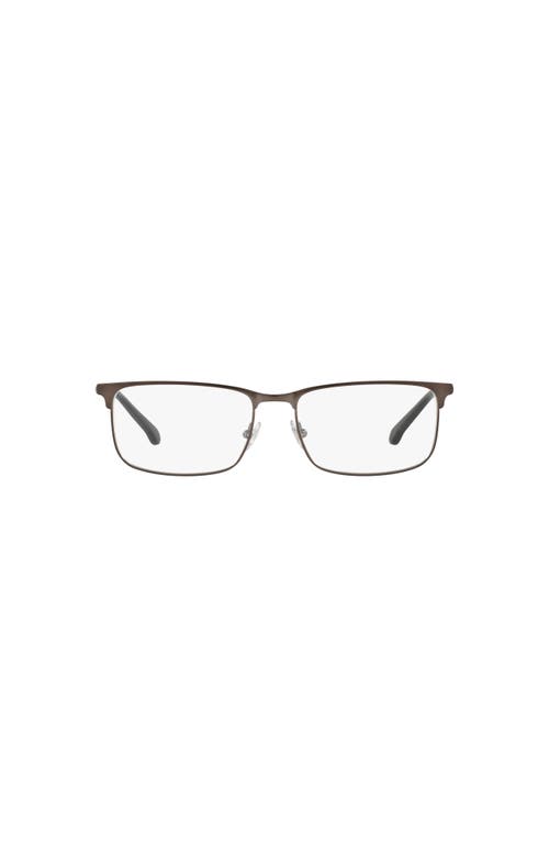 Brooks Brothers 55mm Rectangle Optical Glasses In Metallic
