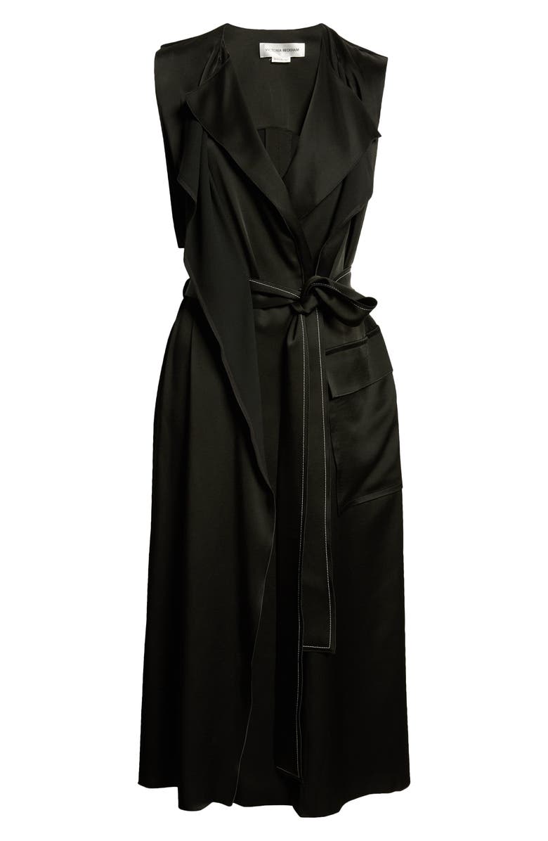 Victoria Beckham Sleeveless Belted Trench Dress, Alternate, color, 