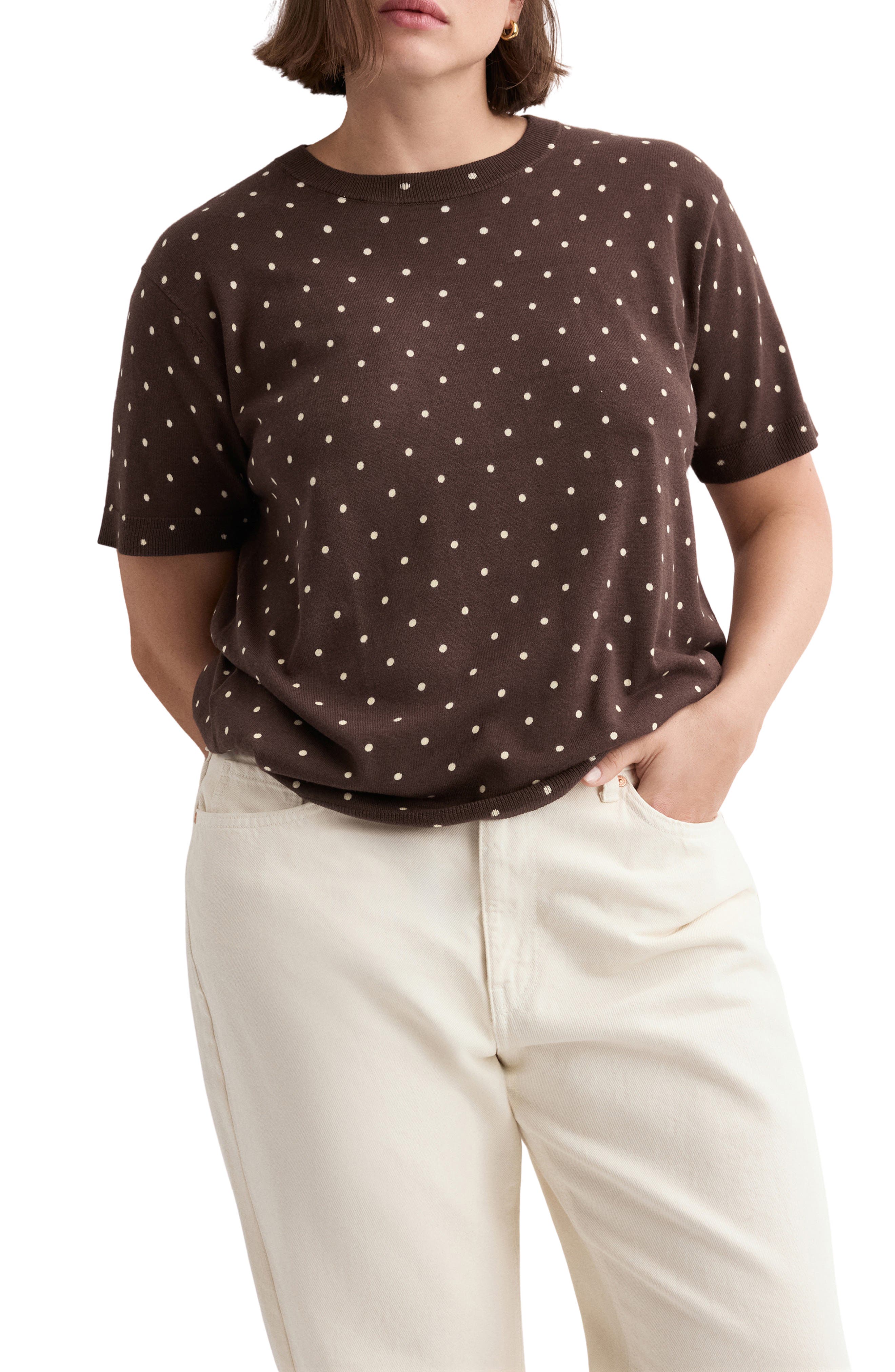 Polka Dot Short Sleeve Sweater - image 3