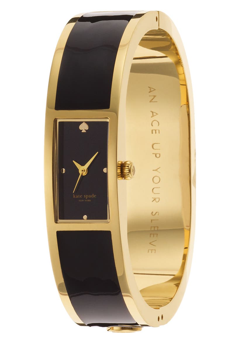 'carousel' bangle watch, 15mm x 16mm, Alternate, color, GOLD/ BLACK