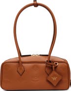 MCM Small Aren East West Shoulder Bag in Maxi Monogram Leather