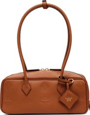 MCM Small Aren East West Shoulder Bag in Maxi Monogram Leather