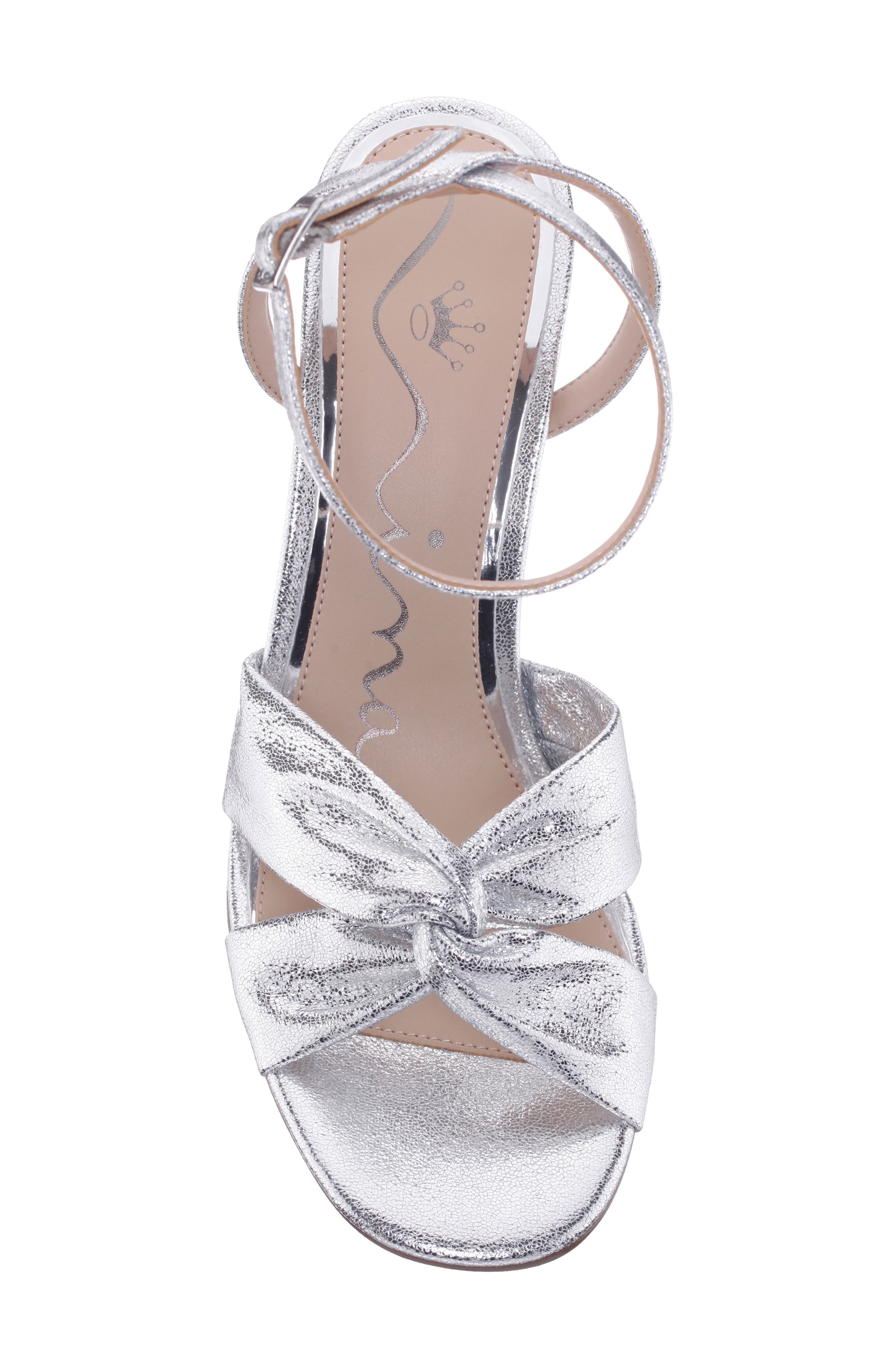 Nina Ashley Ankle Strap Sandal, Alternate, color, Silver
