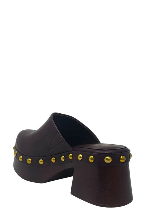 Shushop Lily Platform Mule In Burgundy