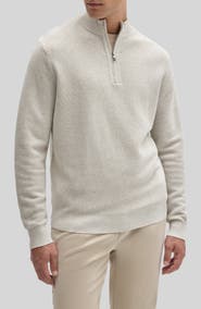 Robert Barakett Gonzalo Quarter Zip Cotton Sweater