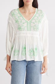 Forgotten Grace Swiss Dot Embroidered Shirt