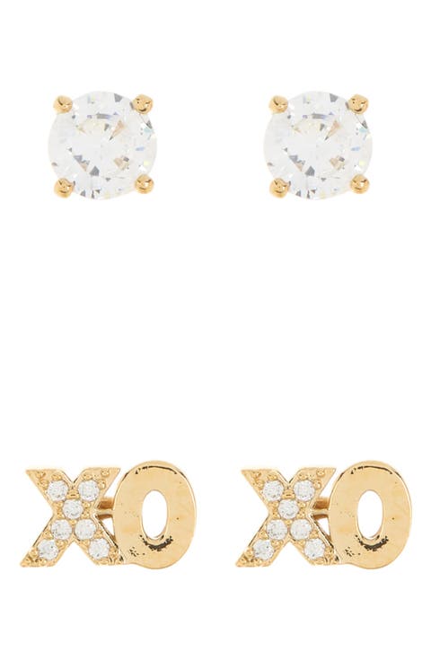 Sweethearts XO CZ Stud Earrings Set