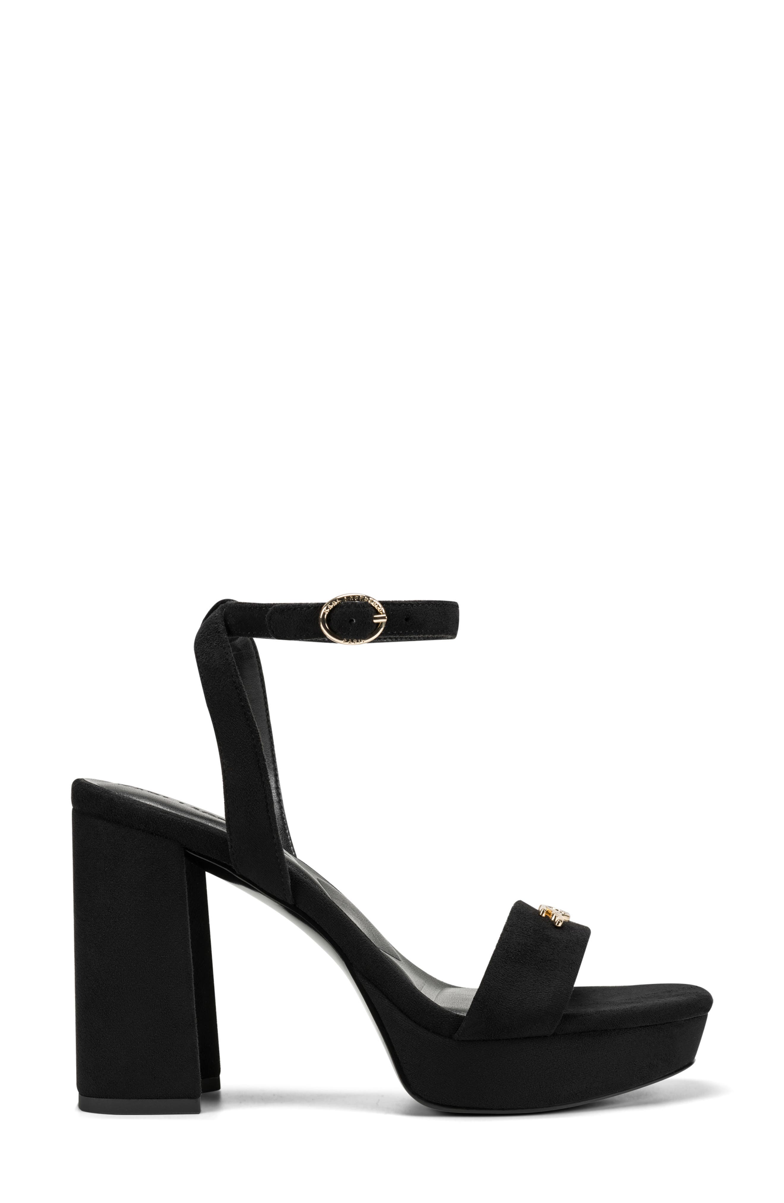 Maleia Platform Ankle Strap Sandal, Alternate, color, BLACK