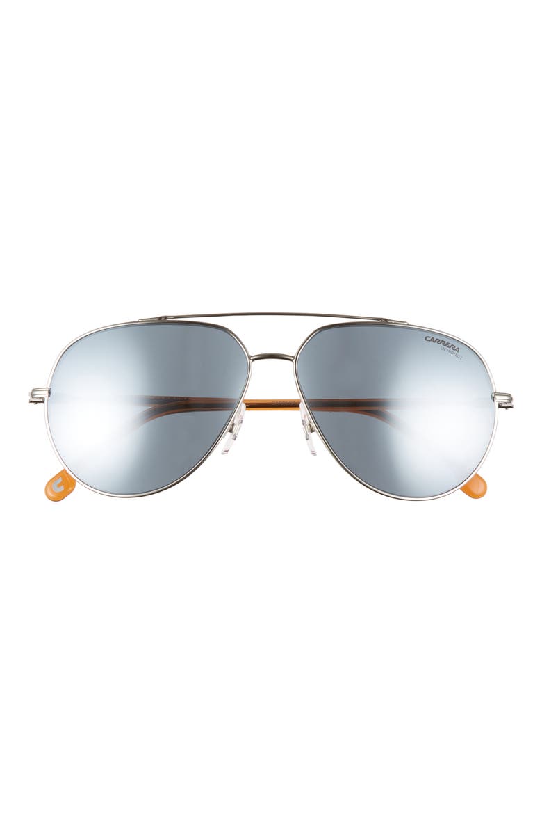 60mm Polarized Aviator Sunglasses, Main, color, PALLADIUM