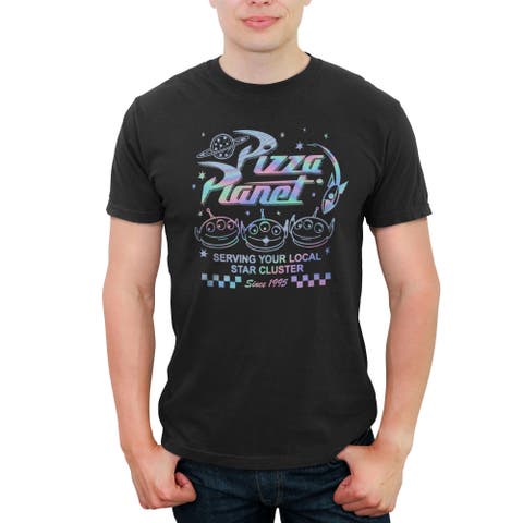 Men's Toy Story Holographic Pizza Planet Aliens  Graphic T-Shirt